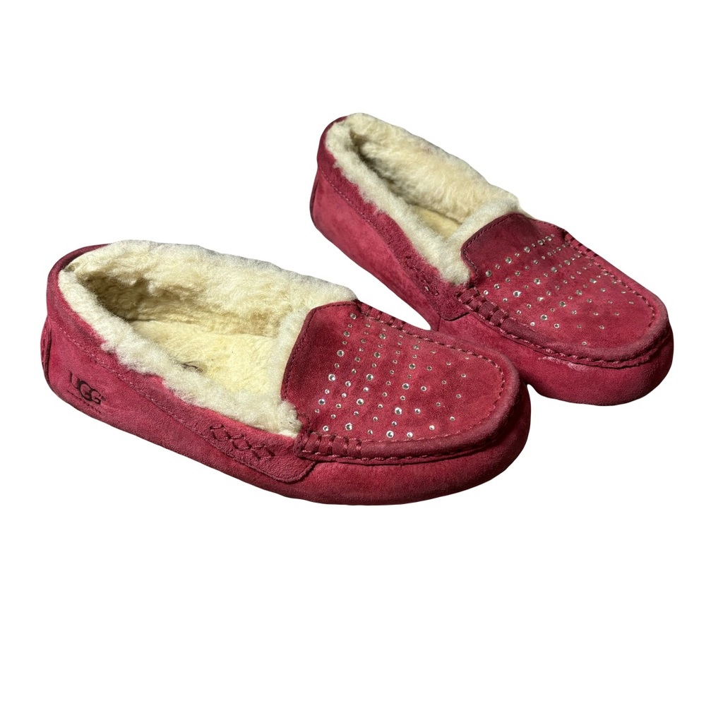 UGG Australia Ansley Studded Bling Slipper Swarovski Crystals Red Pink Moccasin